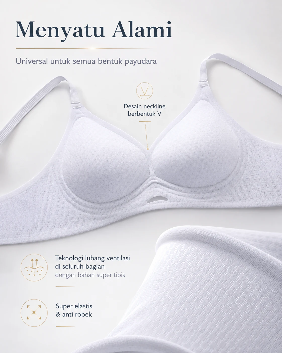EDRAME bra tanpa kawat 2510 dengan material lembut dan cup 3D — detail 8
