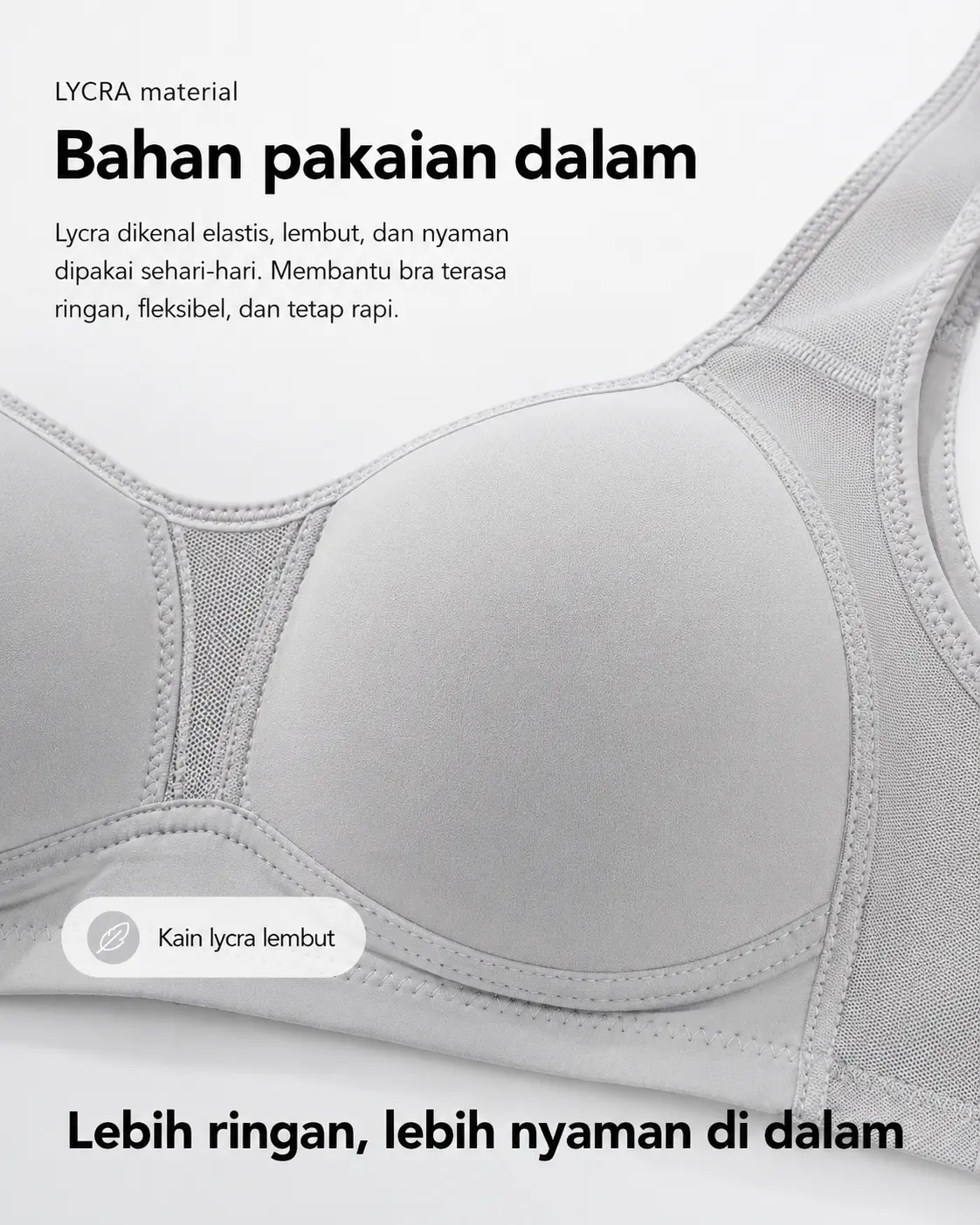 EDRAME bra big cup tanpa kawat 633 dengan panel samping tinggi — detail 5
