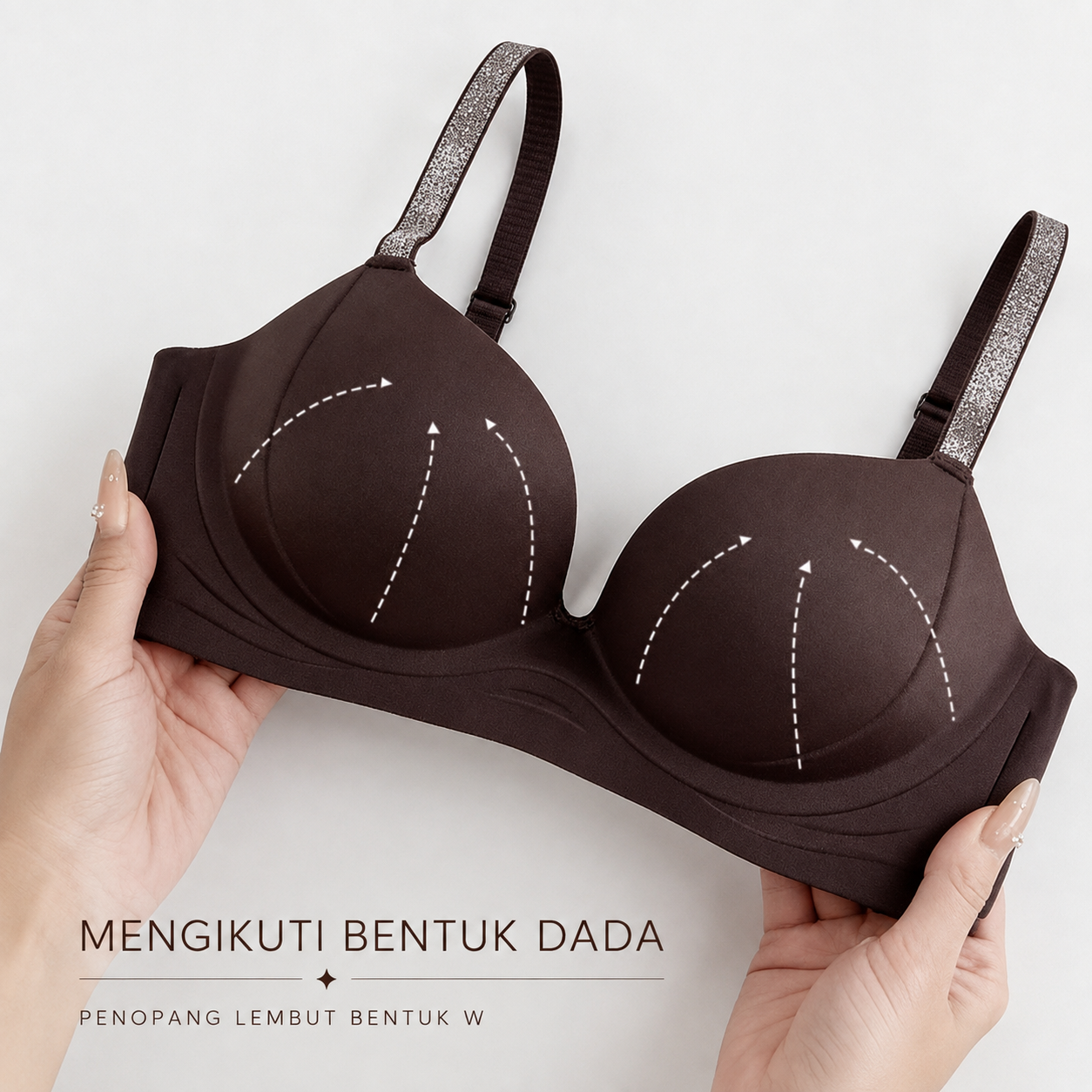 EDRAME bra push up tanpa kawat 99128 dengan cup 3D dan tali berkilau — detail 5