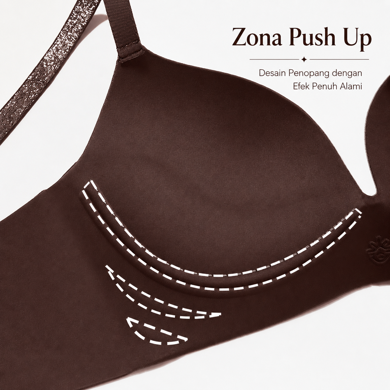 EDRAME bra push up tanpa kawat 99128 dengan cup 3D dan tali berkilau — detail 8